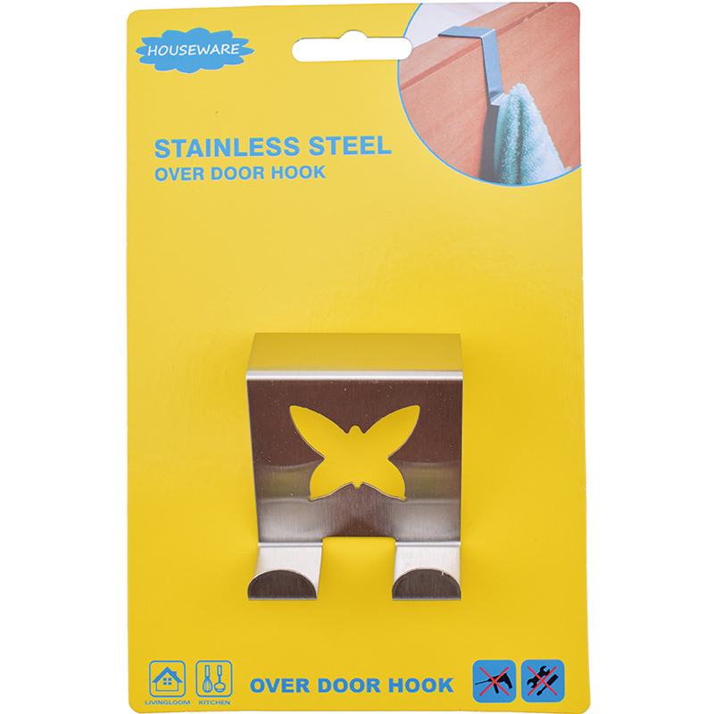 SH6.037 Stainless Steel Over The Door Decorative Hook