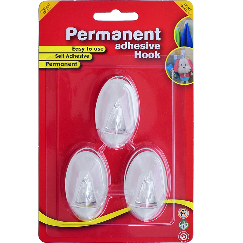 SH4.001 Plastic Clear Adhesive Hooks and Hangers