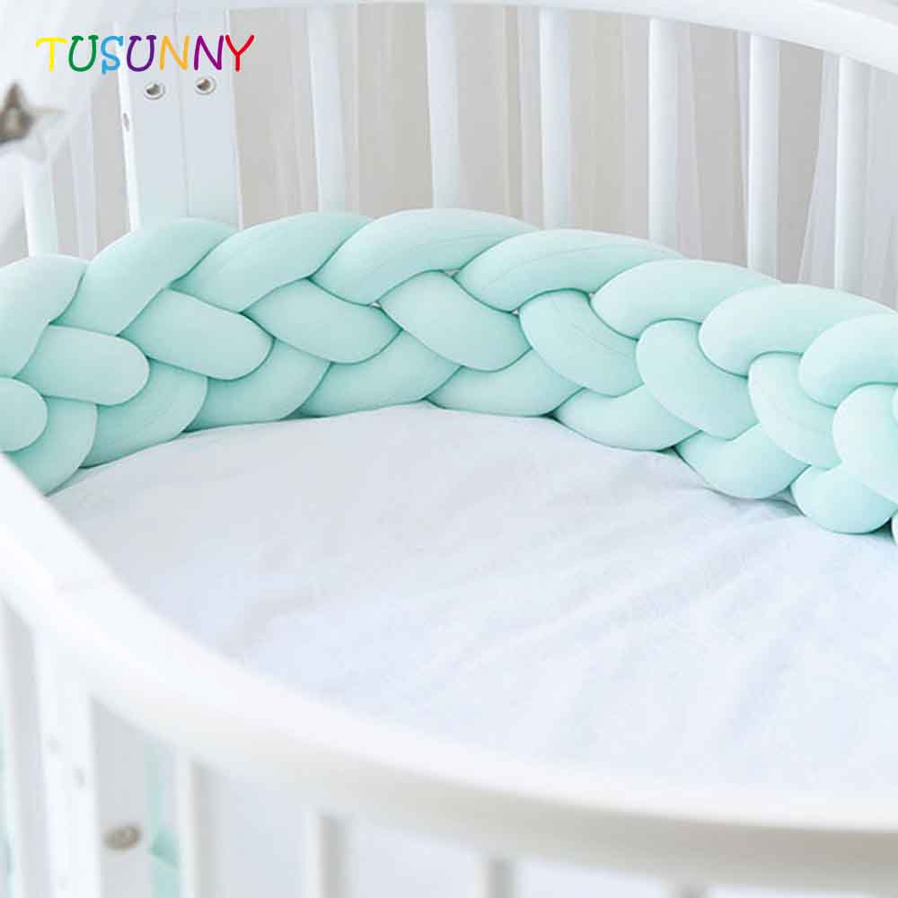 SH1.334 BSCI Factory Breathable Snuggle Baby Bumper Bed Braid  Baby Crib Bumper