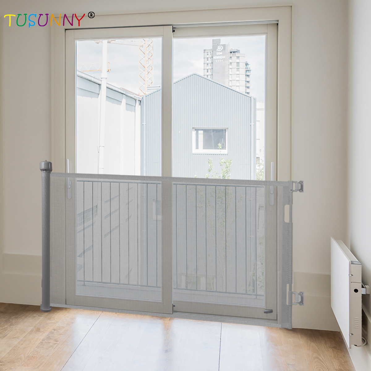 SH20.006B02 Baby Safety Retractable Mesh Gate Extendable Stair Gates For Baby And Pet