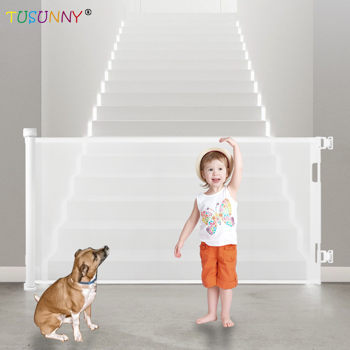 SH20.006B03 Retractable Baby Gate New Kids Safety Mesh Gate
