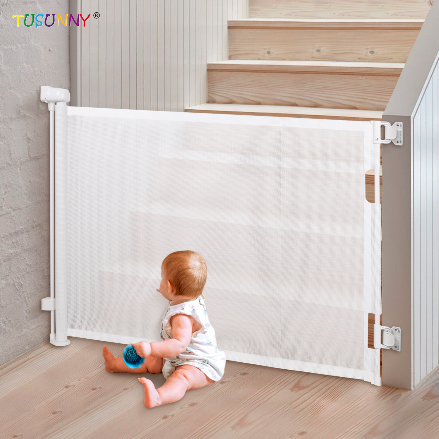 SH20.006DD EN/ASTM Certified Retractable Baby Gate Child Safety Stair Gate for Baby Supplies